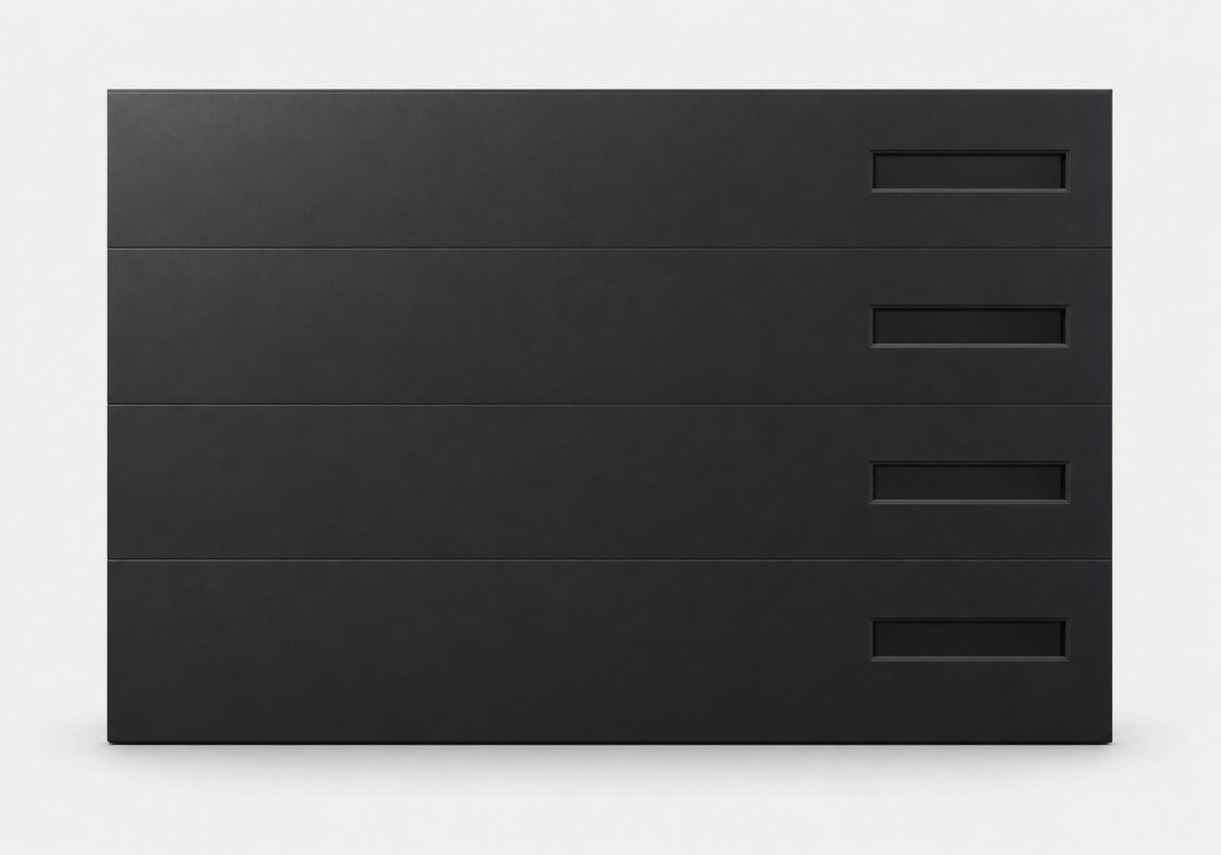 Flush panel in Black, slimline windows